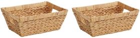 vidaXL Opbergmanden - 2 stuks - Waterhyacint - 38 x 28 x 15 cm - Naturel