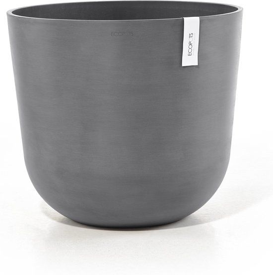 Ecopots Oslo 55 - Grey - Ø55 cm Round Plastic Planter
