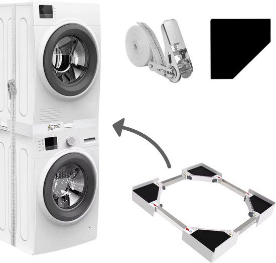 Dastium Stapelkit wasmachine droger - Stapelset wasmachine droger - Tussenstuk wasmachine droger- Universeel en Verstelbaar