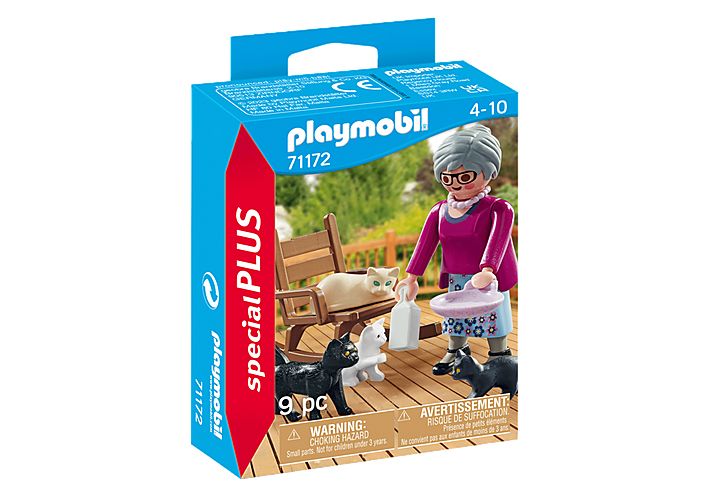 PLAYMOBIL Special Plus 71172 Oma met Katten - Collectible Action Figure - Multicolour - 4+ Years