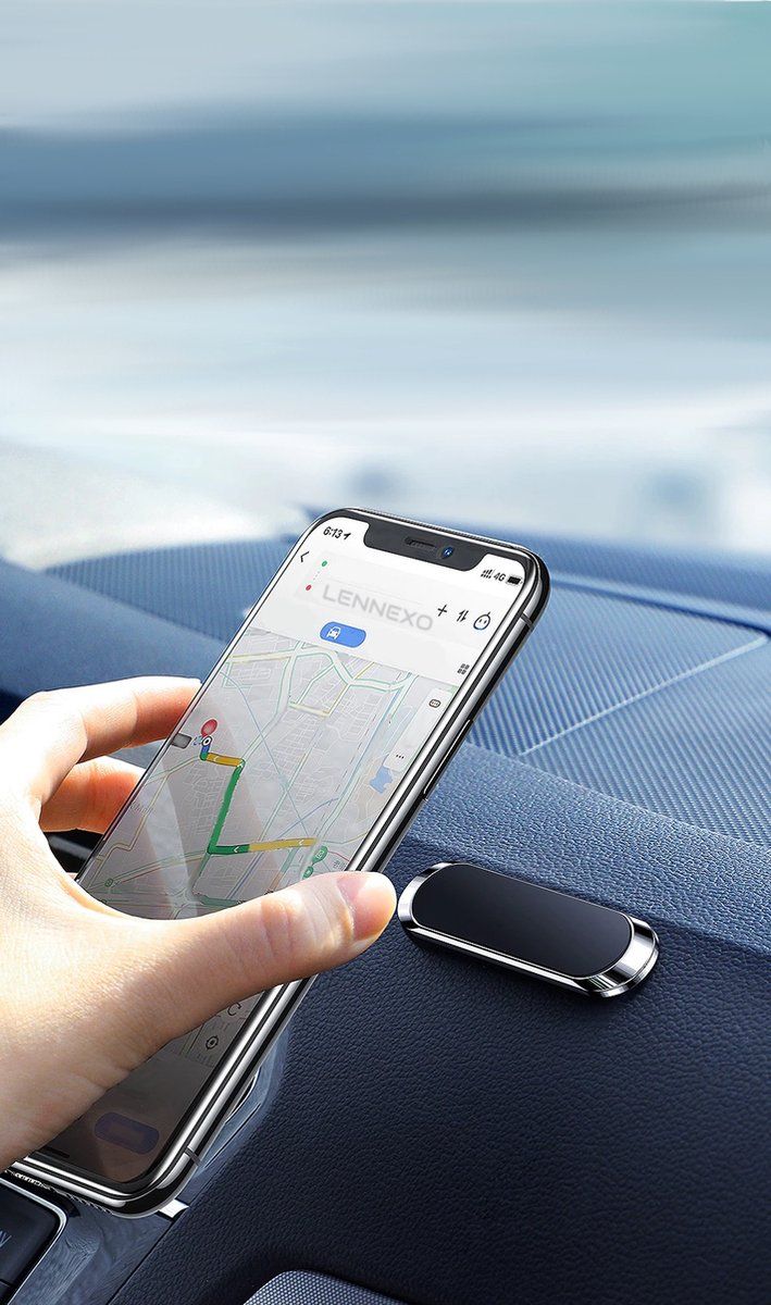 Lennexo Multifunctionele Magneet houder | Universele Telefoonhouder | Telefoonhouder Auto - Zilver