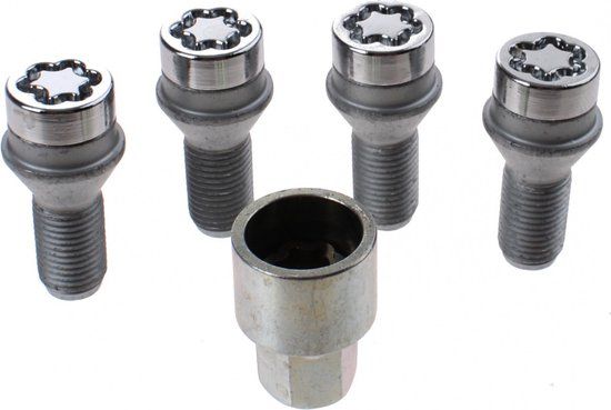 McGard Slotboutenset M14x1.50 - Konisch - Lengte 25mm (17mm kop) - Chroom