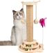 Unyqoos® Poteau griffoir interactif en bois pour chat avec plateau pivotant et balles pour chats