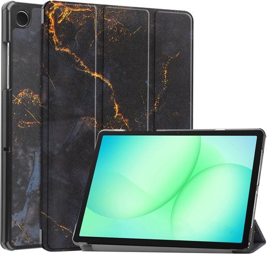 imoshion Tablet Hoes - Geschikt voor Samsung Galaxy Tab A11 Plus - Trifold design - Black Marble