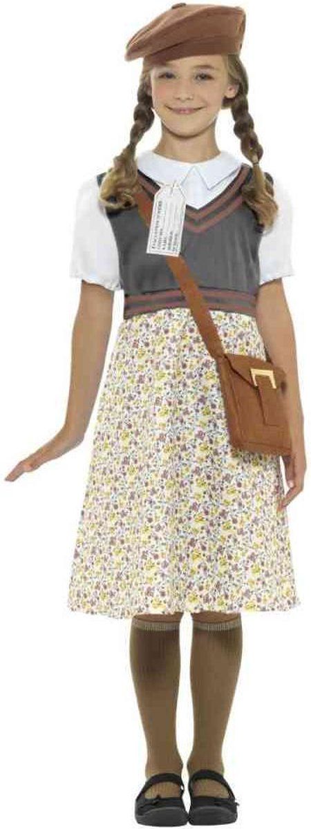 Smiffys Kinder Evacuee School Girl Kostuum - Multicolours - Kids tm 6 jaar - Polyester