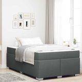 vidaXL Bedframe met matras Donkergrijs 120 x 190 cm Stof