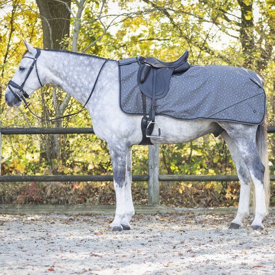 QHP Fleecedeken voor paarden XL Grijs