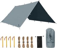 FREE SOLDIER & ADIKING Waterdicht tentzeil, 3 x 3,2 m, ultralicht, uv-bescherming, camping, zonwering, outdoor, groot, voor kamperen, wandelen, outdoor-activiteiten, grijsblauw