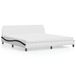 Maison Exclusive - Lit avec matelas « Dover » blanc et noir, 200 x 200 cm, simili cuir
