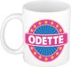 Bellatio Decorations Odette Voornaam Koffiemok Beker Wit/Roze 300 ml