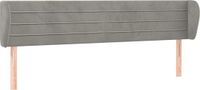 vidaXL Hoofdbord met randen fluweel lichtgrijs 163x23x78/88 cm