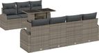 vidaXL Banc de jardin 8 pièces gris poly rotin