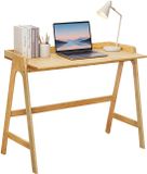 Merkloos Relaxdays Bureau hout - 81,5 x 107 x 48,5 cm - lichtbruin