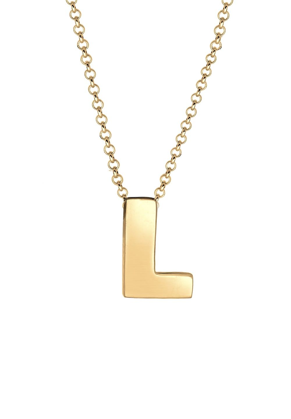 Elli Elli Necklace Women Letter L Initials Trend Minimal in 925 Sterling Silver Necklaces