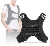 Gilet de poids - Gilet de course - Boucle réglable - Bandes réfléchissantes - Noir - Pour course à pied et fitness