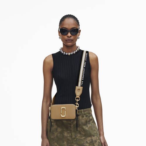 Marc Jacobs leren crossbody tas The Snapshot camel
