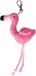Nature Planet Flamingo vogel sleutelhanger - pluche knuffeltjes - roze - 6 cm
