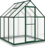 vidaXL Serre met basisframe 169x169x202 cm aluminium groen