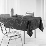 Douceur d'Intérieur, Tafelkleed, rechthoekig, 150 x 300 cm, bully antraciet, polyester, bedrukt met metallic