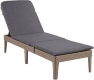 Lit de jardin sans marque Jaipur Sun avec coussin - dimensions 190 x 60 cm - gris foncé et cappuccino