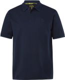 JP 1880 - Hommes - polo à manches courtes sous-col imprimé jusqu'à 8XL - Bleu marine - Taille 5XL