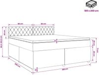 vidaXL Boxspringbed met matras Lichtgrijs 180 x 200 cm Fluweel