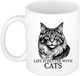 Bellatio Decorations Cadeau mok voor katten liefhebbers - Siberische Boskat - wit - keramiek - 300 ml