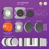 BES LED Brinton Stairflex 2 LED Trapspot - Inbouw Trapverlichting Rond Zilver - 2W 200lm - Natuurlijk Wit 4000K