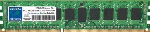 GLOBAL MEMORY 2 GB DDR3 800/1066/1333MHz 240-PIN ECC Geregistreerde DIMM (RDIMM) Geheugenraam voor Servers/Werkstations/Moederborden (1 Rank Chipkill)