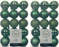 Decoris Kerstballen - 60 stuks - Groen - 6 cm diameter - Kunststof