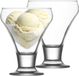 Lav IJcoupes/ijs/dessert serveer schaaltjes - op voet - set 4x stuks - glas - 300 ml - 10 x 13 cm