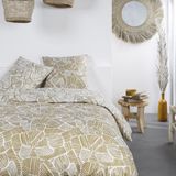 TODAY Bedset met ritssluiting - Mawira - 2 personen - 240x220cm - Katoen - Geblokt - Geel