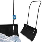 KOTARBAU® Sneeuwschep met Wielen 80 cm Sneeuwkuip met Aluminium Profielrand Sneeuwschep met Metalen Steel ECO Zwart PROFI Sneeuwruimer
