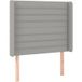 Tête de lit avec oreilles gris clair 83x16x118/128 cm tissu