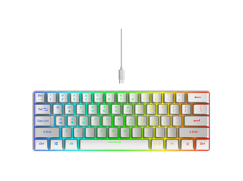 ISY Igk-3600-wt-nl Bedraad Mini-gamingtoetsenbord Wit