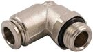 RS PRO Stekkerfitting, schroefdraad naar buis, messing vernikkeld, 20 bar, verpakking van 10 stuks