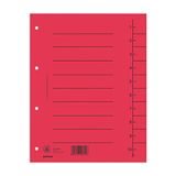 DONAU 8610001-04 register 100 stuks extra grote register van gerecycled karton 250 g/m² gelinieerd voor DIN A4 4-voudige perforatie register
