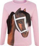 Ziegfeld T-shirt Lange Mouwen Pony Linda Meisjes Katoen Roze Maat 116