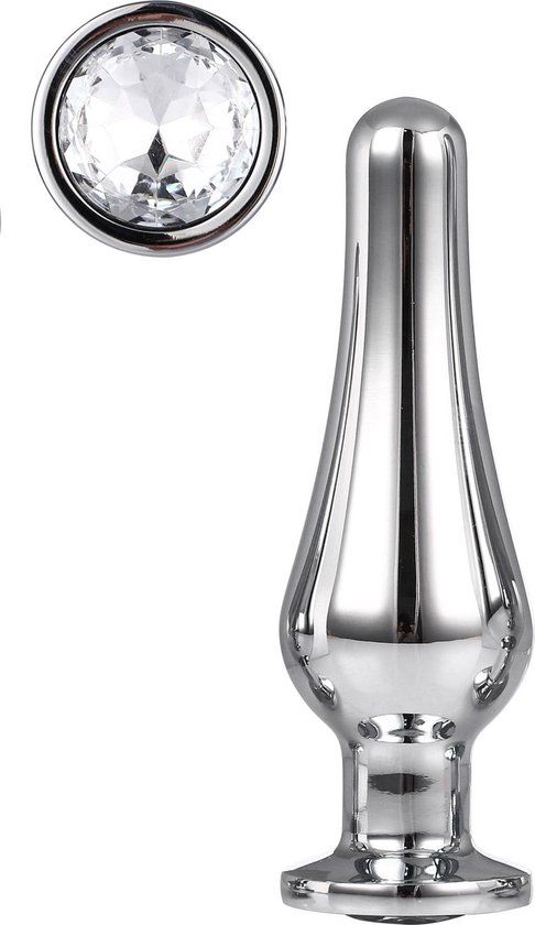 Dream Toys Gleaming Love Silver Pleasure Plug - M - Aluminium - 148mm - Silver