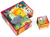 Janod ® Puzzel Dobbelsteen Kubkid - Jungledieren