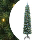 vidaXL Kunstkerstboom Groen 210 cm PVC en Staal en Kunststof