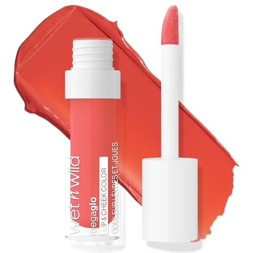 Wet n Wild Wet n Wild Mega Glo Lip & Cheek Color, Lip en Cheek Tint met Zachte Matte Finish, Lichtgewicht en Opbouwbare Formule voor een Natuurlijke Blos, Coral Dream