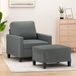 Maison Exclusive - Fauteuil met voetenbankje, donkergrijs, 60 cm, gestoffeerd