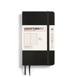 LEUCHTTURM1917 311346 Pocket Notitieboek (A6), softcover, 123 genummerde pagina's, gestippeld, zwart