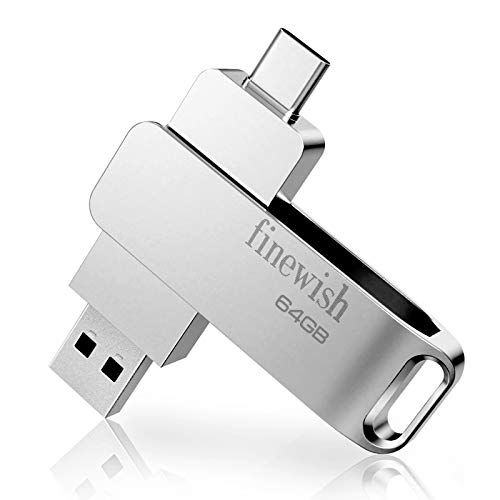 Geweo USB-stick 64 GB 3.0, OTG USB C geheugenstick 64 GB 2 in 1 Type C / USB 3.0 Flash Drive 64 GB voor MacBook Pro, Android Mobiele telefoon, Pad, Laptop EN Computer (zilver)