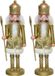 Bellatio Decorations 2x stuks kerstbeeldjes kunststof notenkraker poppetje/soldaat goud 28 cm