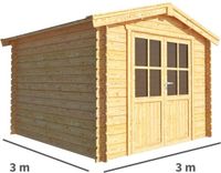 Merkloos Tuinhuisje Blokhut Fenna 300 cm bij 300 cm diep Zadeldak bruin