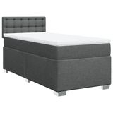 vidaXL Boxspringbed met matras, donkergrijs, 90x200 cm, gestoffeerd
