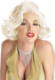 Vegaoo Marilyn Monroe™ pruik voor vrouwen - Verkleedpruik - Kort Krullend Grijs Synthetisch - One Size