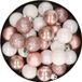 Kaemingk B.V. 28x stuks boules de Noël en plastique rose pâle et blanc mix 3 cm - Décoration de sapin de Noël